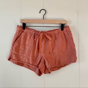 LOFT Coral Tie Shorts